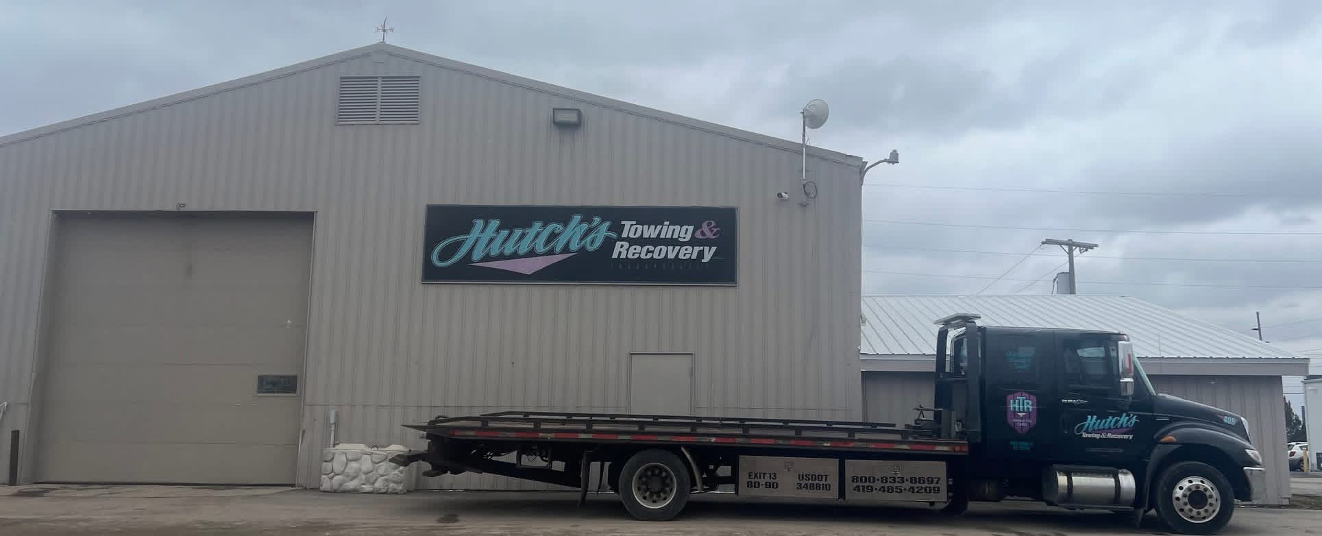 Hutch's flatbed truck outside the Montpelier shop